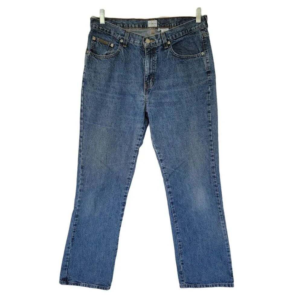 Calvin Klein Jeans Womens Size 12 Bootcut Blue Medium Wash Denim Cotton Classic